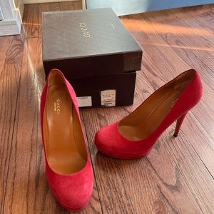 Gucci pump women heel raspberry color way